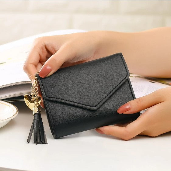 Black Wallet with Tassel Gift Items & Supplies