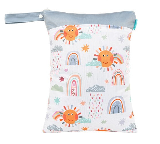 HappyFlute Reusable Large Wet Bag / Nappy Bag - Rainbows & Sun Gift Items & Supplies