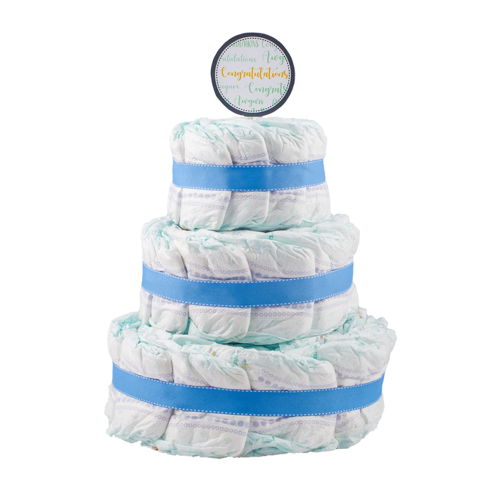 Basic 3-Tier Blue Nappy Cake Nappy Cake