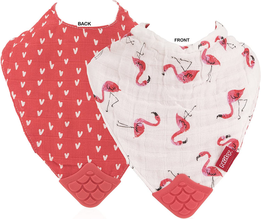 Nuby Teether Bandana Bib x1 - Pink Gift Items & Supplies