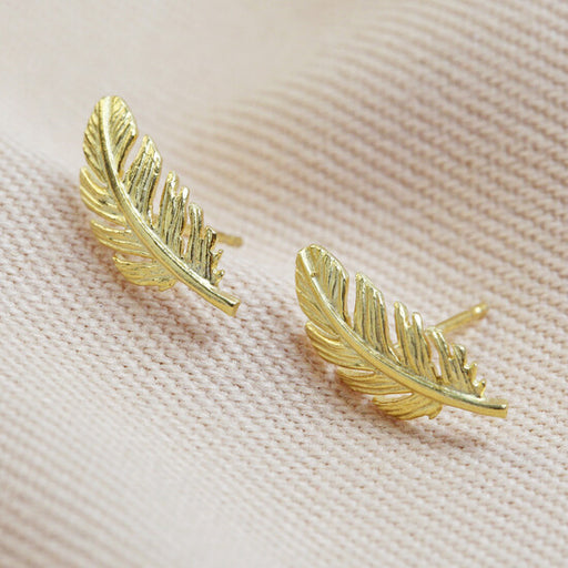 Gold Plated Feather Earrings Gift Items & Supplies